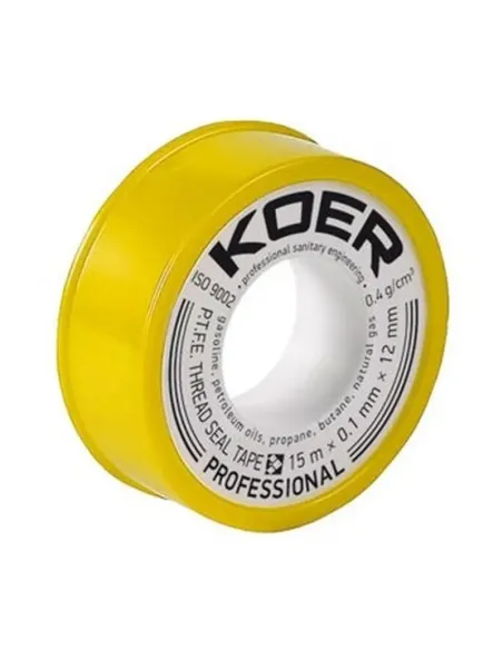 Фум стрічка тефлонова Koer ST-02, 12х0.1 мм, 15 метрів, для газу