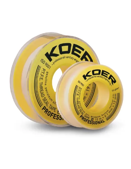 Фум лента тефлоновая Koer STP-12 PRO, 19х0.2 мм, 15 метров, для газа
