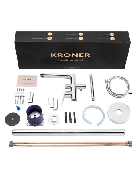 Смеситель для ванны Kroner Element 211339-0101, напольный, с душевым набором, однорычажный