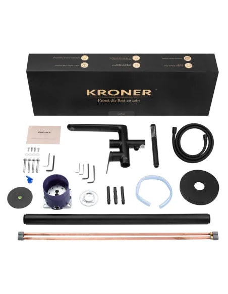 Смеситель для ванны Kroner Element 211339-3801, напольный, с душевым набором, однорычажный