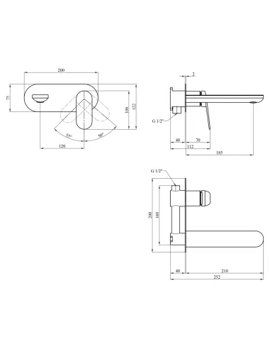 Змішувач для умивальника Kroner Element 211133B-3801