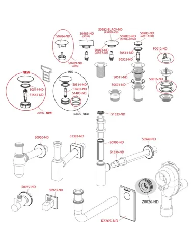 Донний клапан для раковини Alcaplast A392B, Click-Clack, 5/4 дюйми