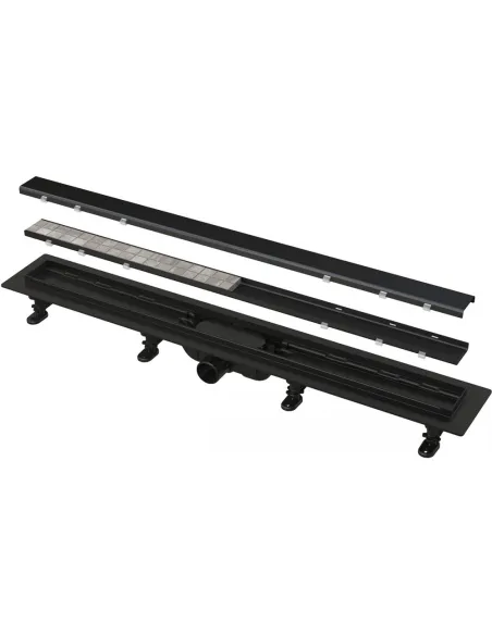 Душевой трап Alcaplast APZ19Black-550 Double, мокрый затвор