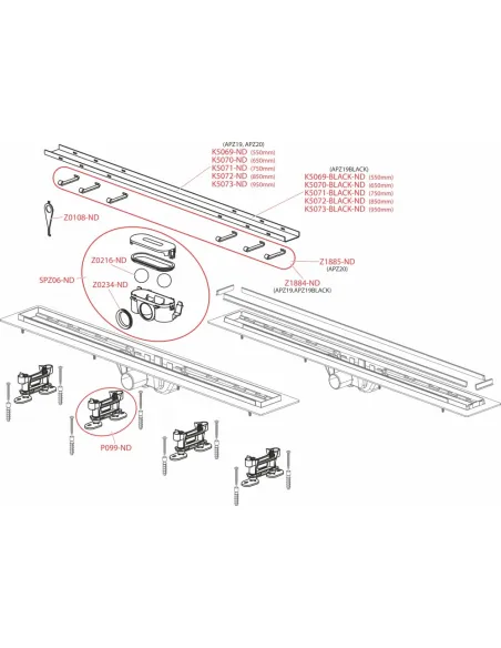 Душевой трап Alcaplast APZ19Black-850 Double, мокрый затвор