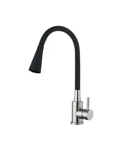 Смеситель для кухни с гибким изливом Wezer EKO4Y-01B, черный