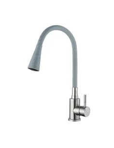 Смеситель для кухни с гибким изливом Wezer EKO4Y-01G, серый