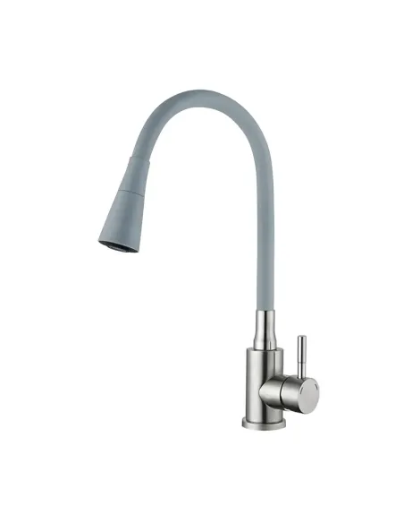 Смеситель для кухни с гибким изливом Wezer EKO4Y-01G, серый
