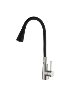 Смеситель для кухни с гибким изливом Wezer LIL4-18B, черный