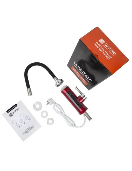 Смеситель для кухни Wezer SDR-G16T-Red, с подогревом воды