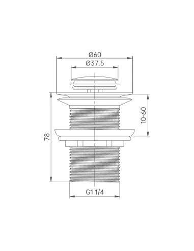 Донный клапан для раковины Wezer CHROME WHR-4005 1 1/4 дюйма