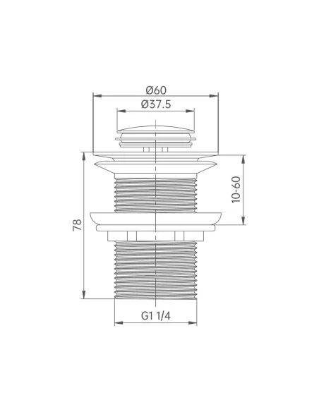 Донний клапан для раковини Wezer CHROME WHR-4005 1 1/4 дюйма