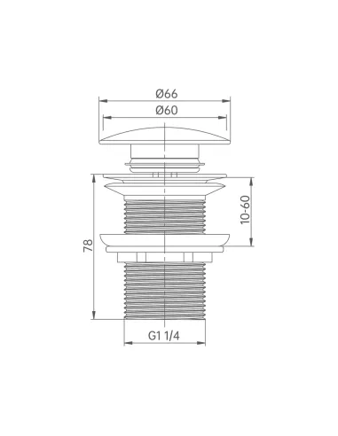 Донный клапан для раковины Wezer CHROME WHR-4007 1 1/4 дюйма