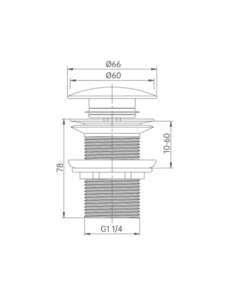 Донный клапан для раковины Wezer CHROME WHR-4007 1 1/4 дюйма