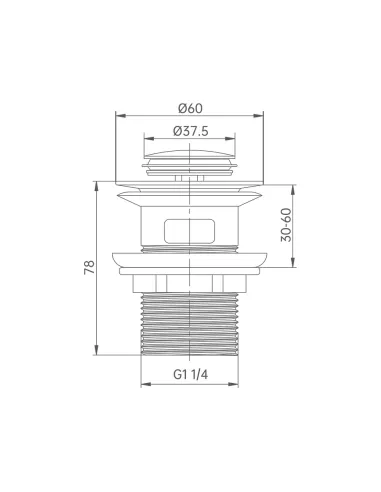 Донный клапан для раковины Wezer CHROME WHR-4005-Y 1 1/4 дюйма