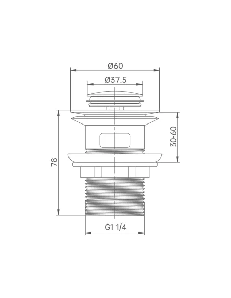 Донный клапан для раковины Wezer CHROME WHR-4005-Y 1 1/4 дюйма