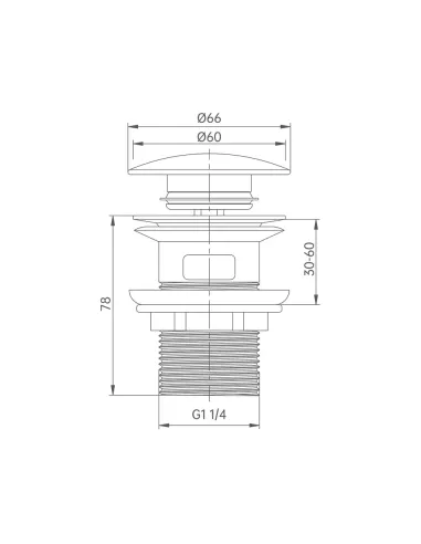 Донный клапан для раковины Wezer CHROME WHR-4007-Y 1 1/4 дюйма
