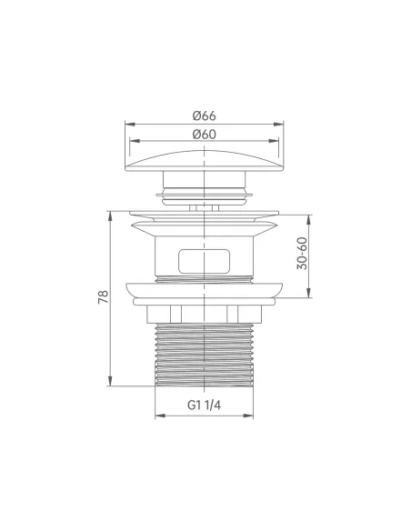 Донный клапан для раковины Wezer CHROME WHR-4007-Y 1 1/4 дюйма