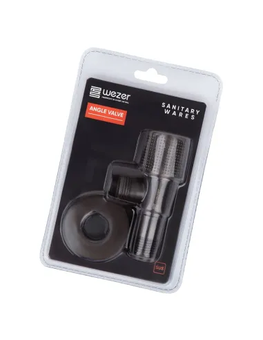 Приборный кран угловой Wezer SOL20A-19-GUNGREY 1/2 дюйма