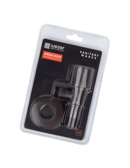 Приладовий кран кутовий Wezer SOL20A-19-GUNGREY 1/2 дюйми