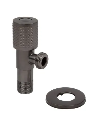 Приборный кран угловой Wezer SOL20B-19-GUNGREY 1/2 x 3/4 дюйма