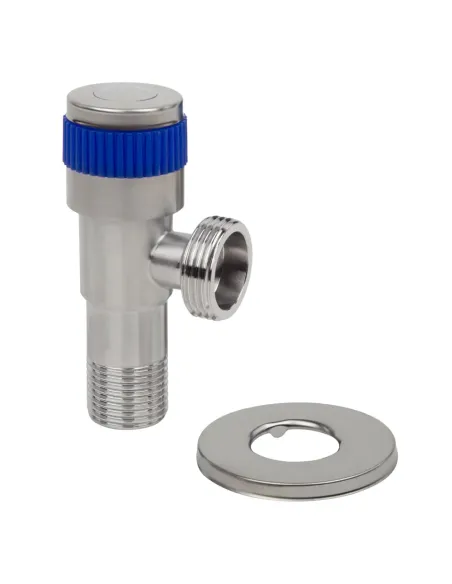 Приладовий кран кутовий Wezer SOL22B-20 BLUE 1/2 x 3/4 дюйми