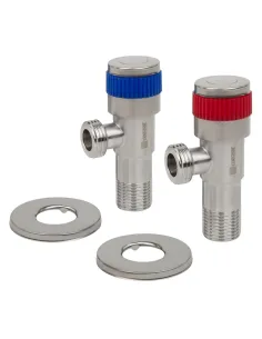 Приборный кран угловой Wezer SOL22A-20-TWIN 1/2 дюйма, 2 шт