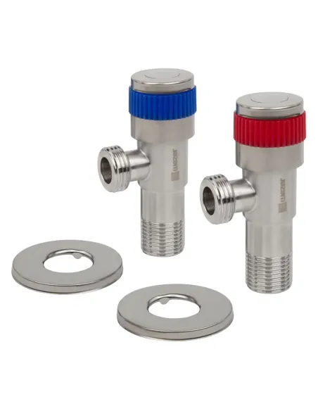 Приборный кран угловой Wezer SOL22A-20-TWIN 1/2 дюйма, 2 шт