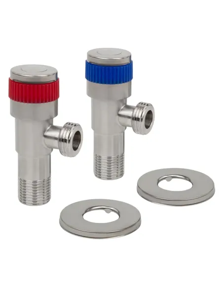 Приборный кран угловой Wezer SOL22A-20-TWIN 1/2 дюйма, 2 шт