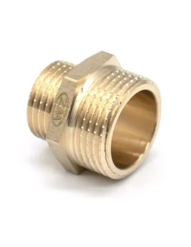 Ніпель латунний Wezer ЗЗ 1/2х3/4 дюйма, редукційний