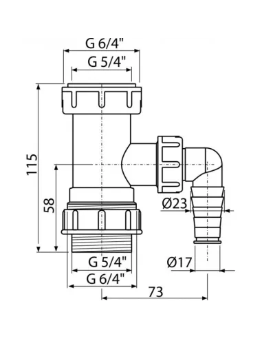 Переходник для сифонов Alcaplast A300 5/4 дюйма с подводкой