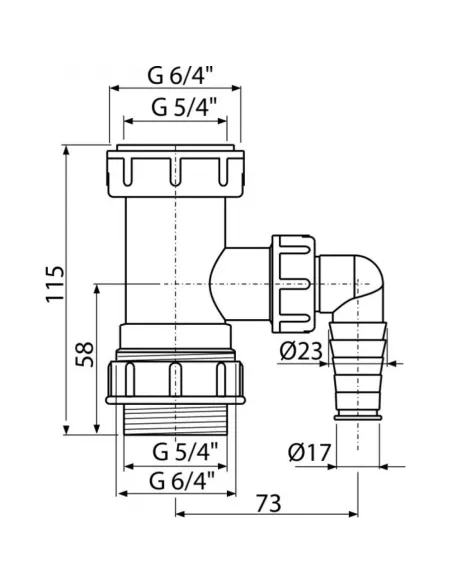 Переходник для сифонов Alcaplast A300 5/4 дюйма с подводкой