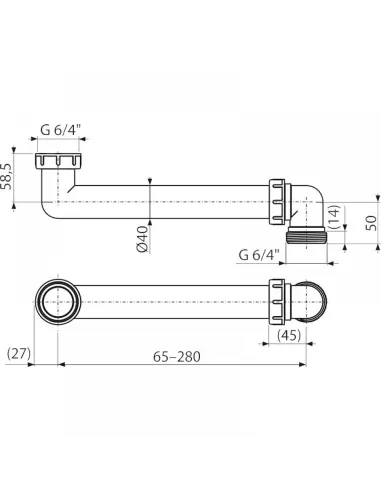 Соединение для сифона Alcaplast P109 6/4 дюйма