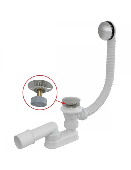 Сифон для ванны Alcaplast A504CKM, низкий, Click-Clack,57 мм