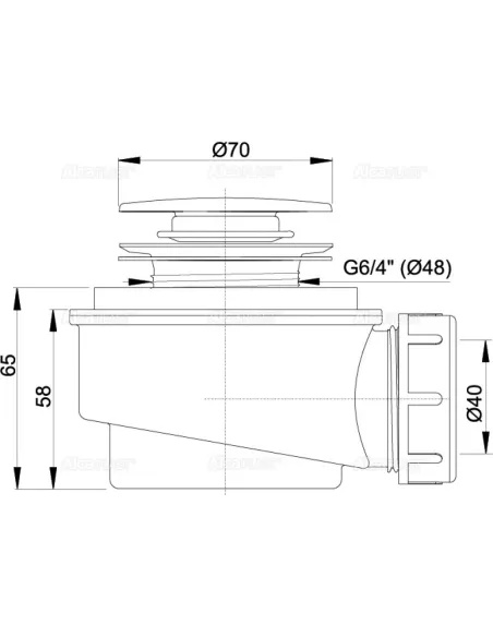 Сифон для душевого поддона Alcaplast A476, Click/Clack, хром