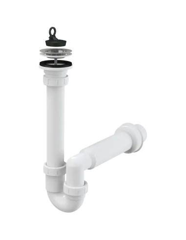Сифон для кухонной мойки Alcaplast A800-DN40, трубчатый с нержавеющей peшeткой DN70