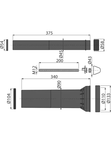 Ремкоплект для сливного бачка унитаза Alcaplast M9000