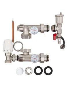 Смесительная группа Wezer UFH-MIX-A для теплого пола, 1 дюйм, с угловым термостатическим краном