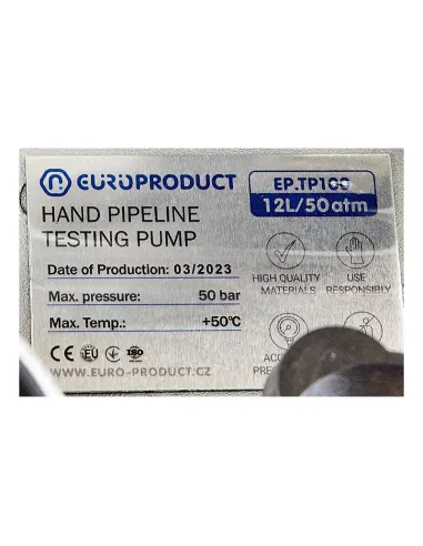 Опрессовщик Europroduct EP.TP100 12л, 50 атм, гидравлический ручной, для пластиковых труб
