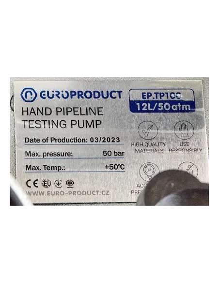 Опрессовщик Europroduct EP.TP100 12л, 50 атм, гидравлический ручной, для пластиковых труб