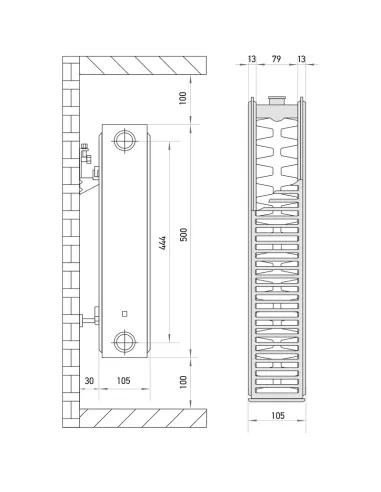 Радиатор стальной Europroduct 500x2000 мм, 22 тип, боковое подключение