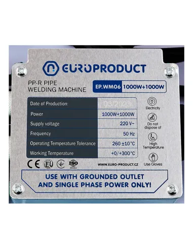 Паяльник для пластиковых труб Europroduct EP.WM06, 50-110 мм