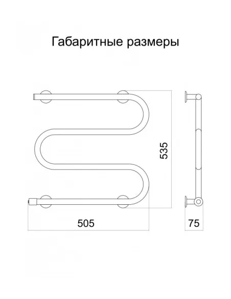 Полотенцесушитель электрический Теплый Мир Змейка 70 - 2