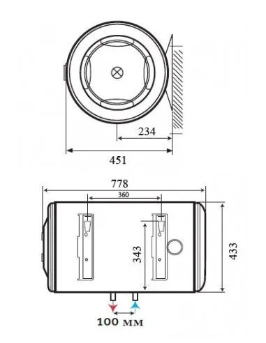 Бойлер із мокрим ТЕНом Atlantic Horizontal HM 080 D400-1-M горизонтальний - 2