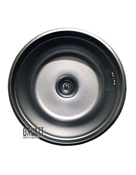 Мийка кухонна металева кругла Romzha Pula Satin, 430х430х170 мм - 1