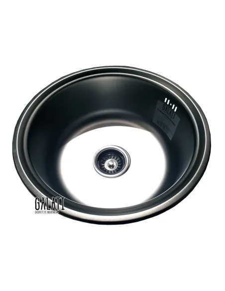 Мийка кухонна металева кругла Romzha Pula Satin, 430х430х170 мм - 2