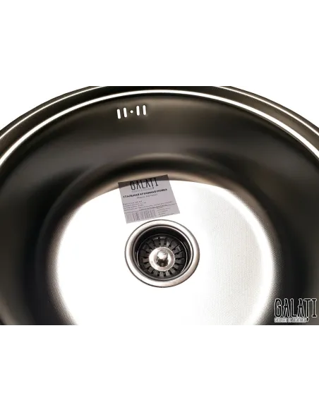 Мийка кухонна металева кругла Romzha Pula Textura, 430х430х170 мм - 2