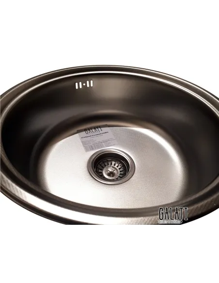 Мийка кухонна металева кругла Romzha Pula Textura, 430х430х170 мм - 4