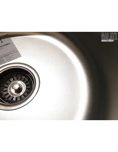 Мийка кухонна металева кругла Romzha Pula Textura, 430х430х170 мм - 5