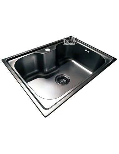 Мийка кухонна металева прямокутна Romzha Bella Textura, 430х600х200 мм - 3