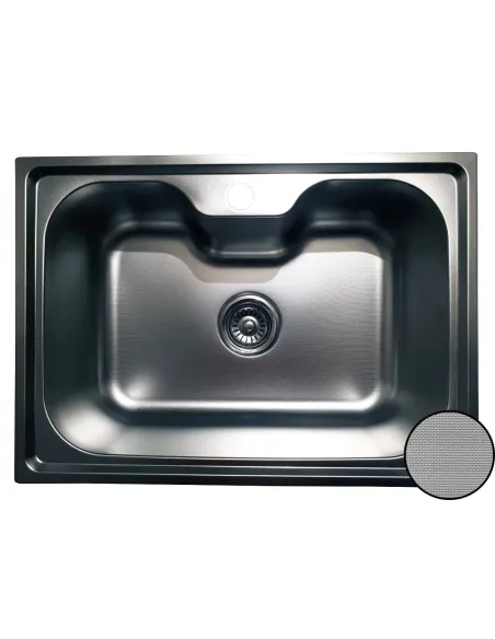 Мийка кухонна металева прямокутна Romzha Bella Textura, 430х600х200 мм - 4